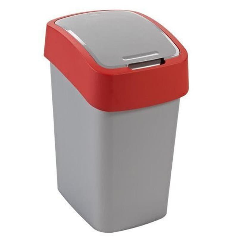 Пластмасов кош за отпадъци Pacific Flip Bin 190171 / 25л силвер/червен