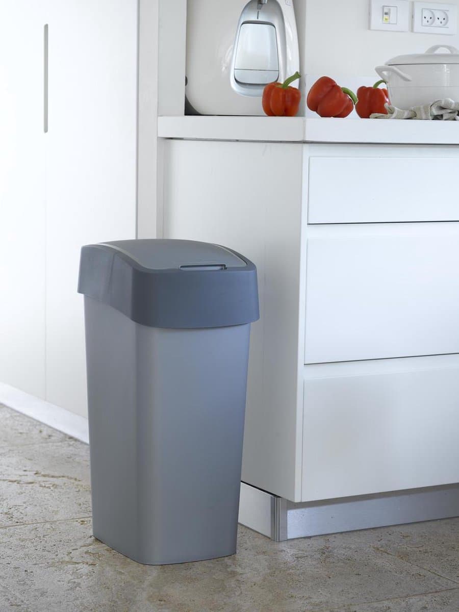 Пластмасов кош за отпадъци Pacific Flip Bin 186181 / 45 л Силвер/антрацит