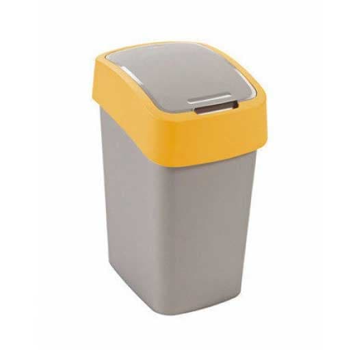 Пластмасов кош за отпадъци Pacific Flip Bin 195023 / 45л силвер/жълт