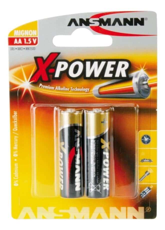 Алкална усилена батерия Ansmann АА / 1.5V / 2 броя