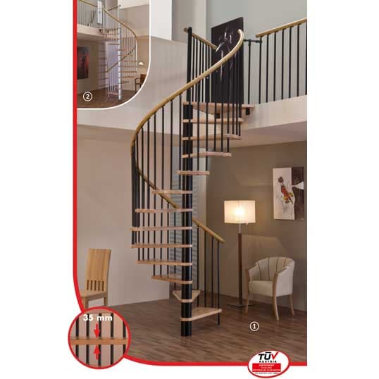 Интрериорна вита стълба Dekor Black Ø140 / 3,09м