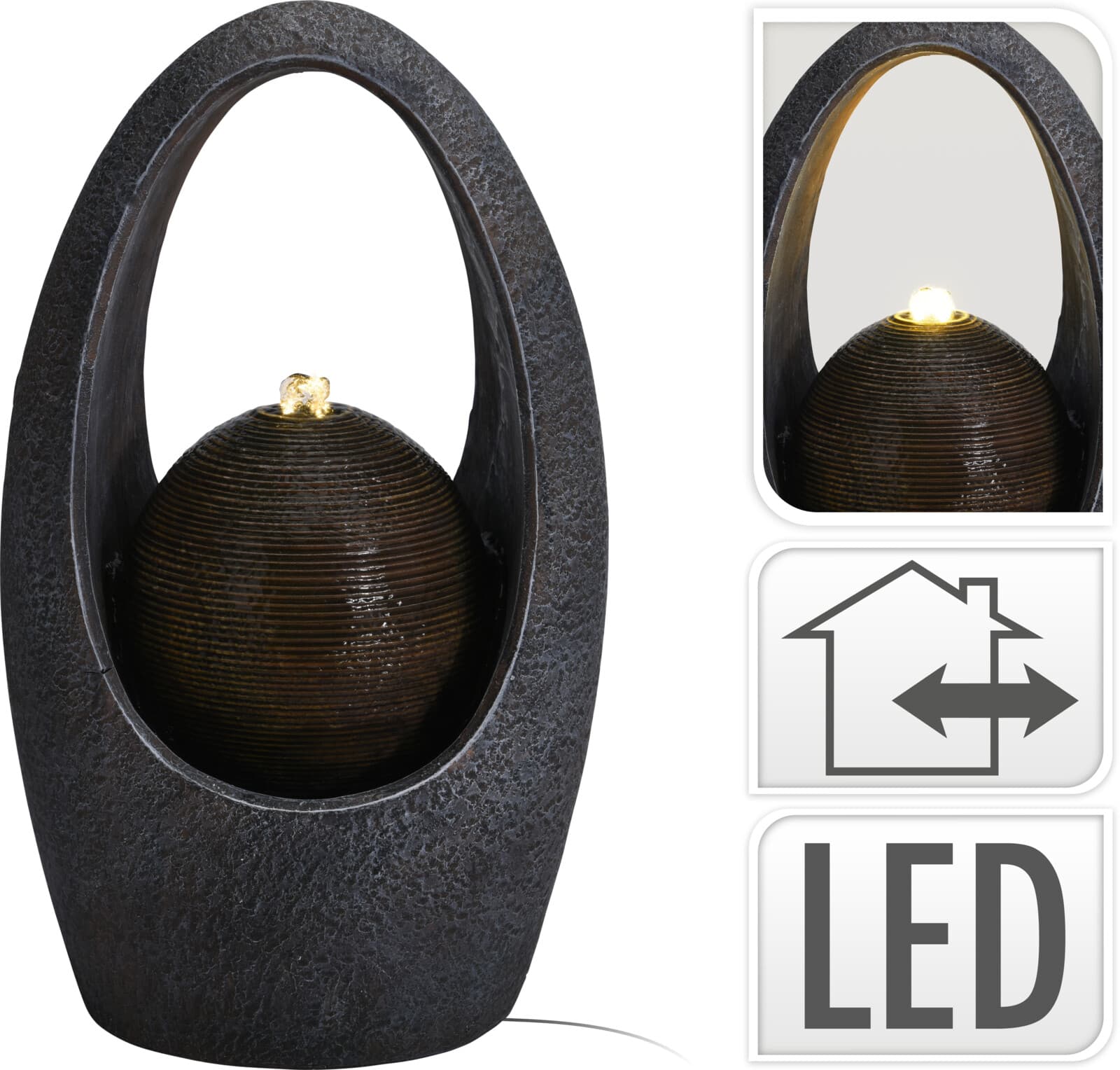 Декоративен LED фонтан Modern 34x24x49см