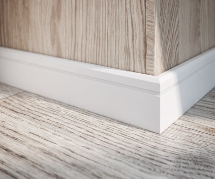 PVC перваз Siera 80 / бял 2.5м