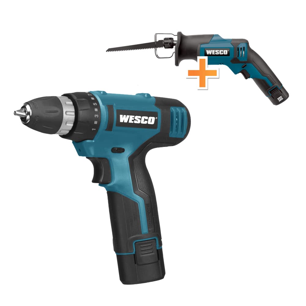 Акумулаторна бормашина Wesco WS2532 12V + акумулаторен трион Wesco WS2535.9 12V