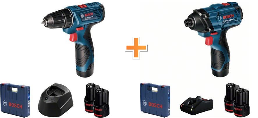 Акумулаторен винтоверт Bosch GSR 120-Li + акумулаторен гайковерт Bosch GDR 120-Li 
