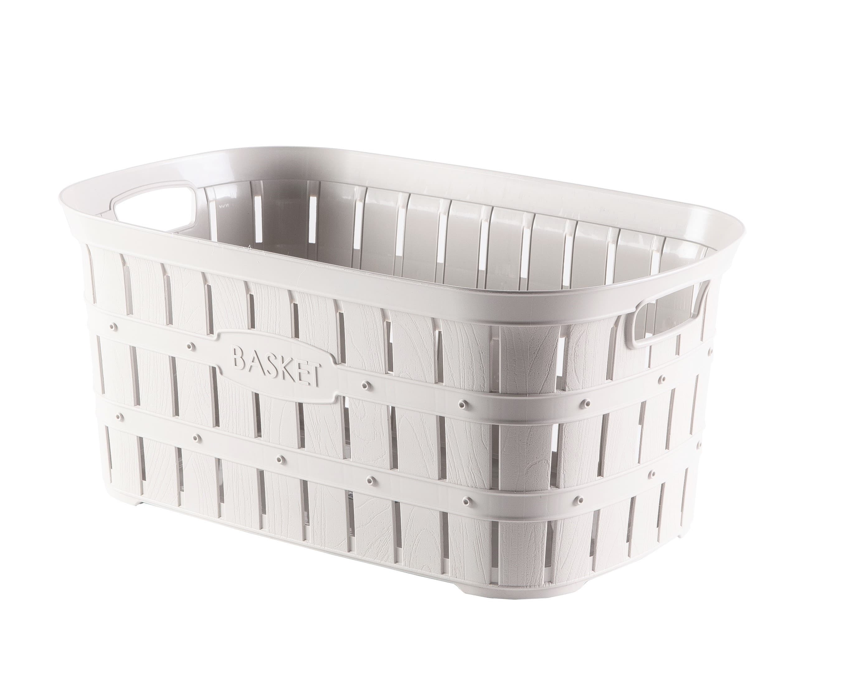 Кошница за съхранение Bamboo 40 л Бяла