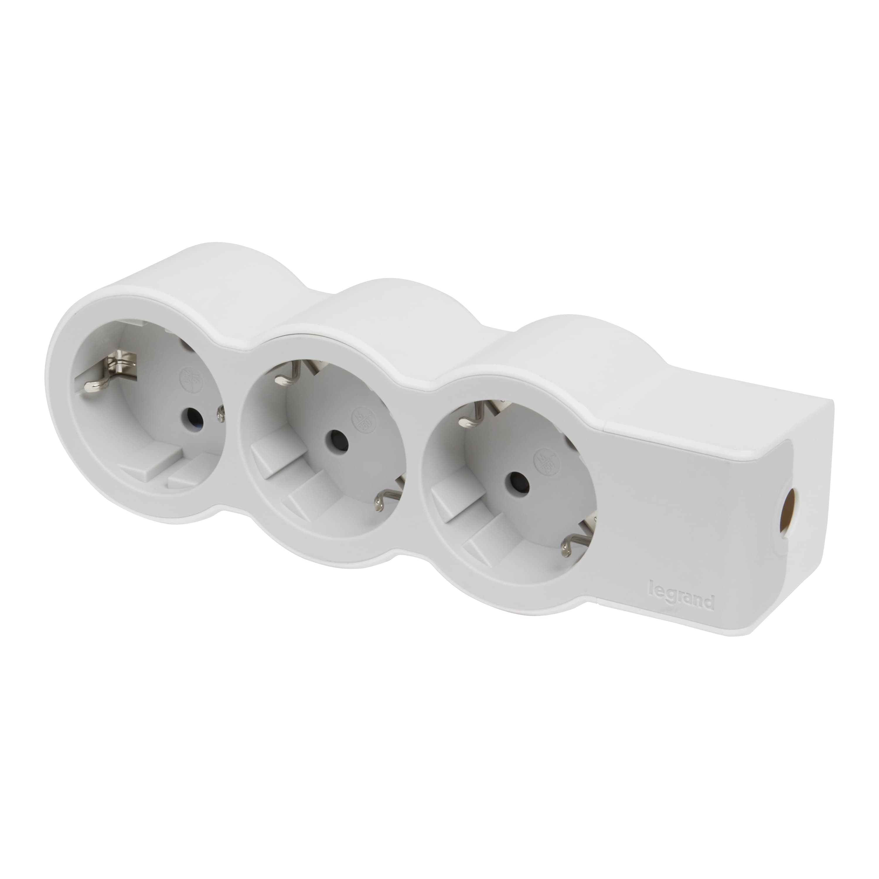 Разклонител 3x2P+E без кабел Standard Legrand бял