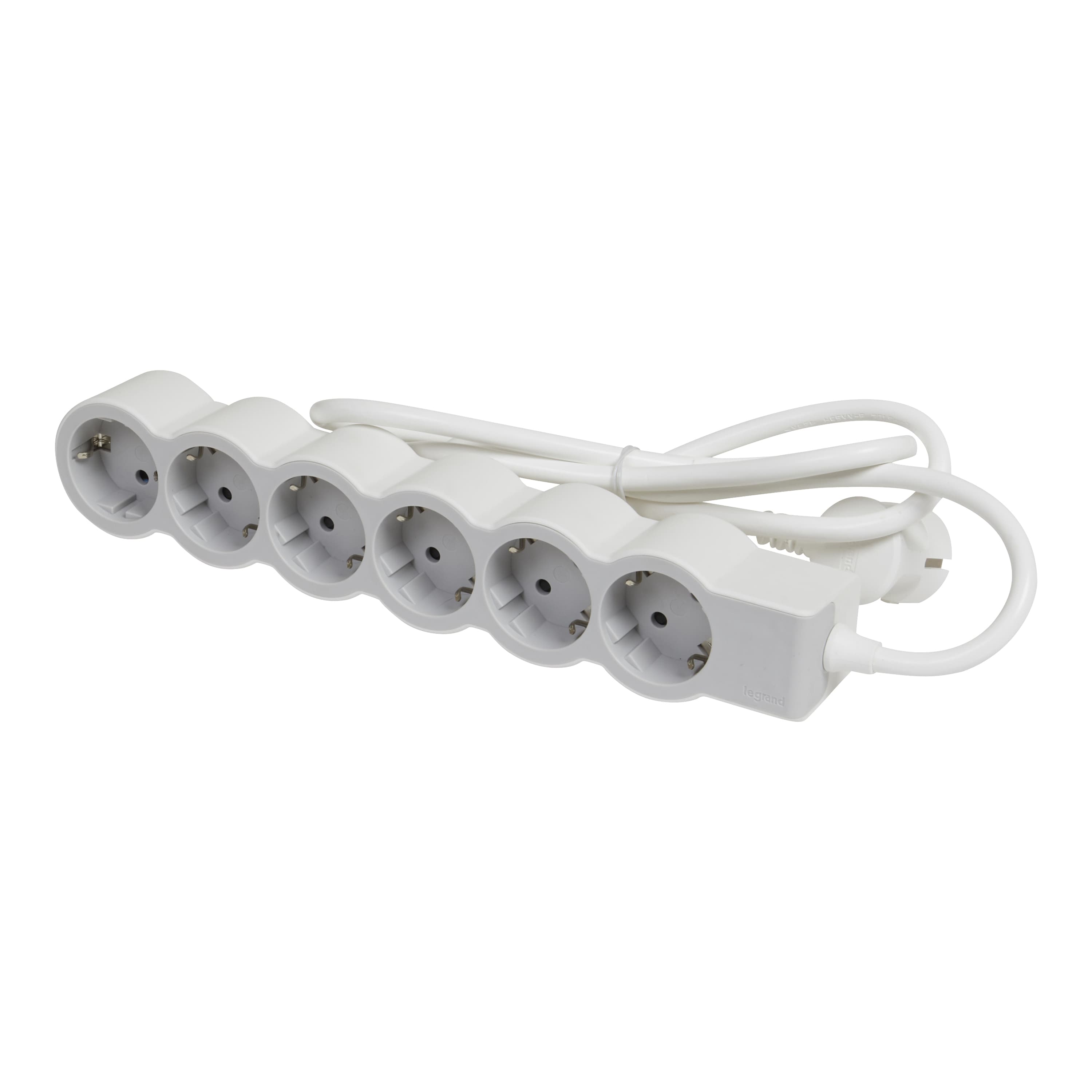 Разклонител 6x2P+E с кабел 5 метра / 1.5mm2 Standard Legrand бял