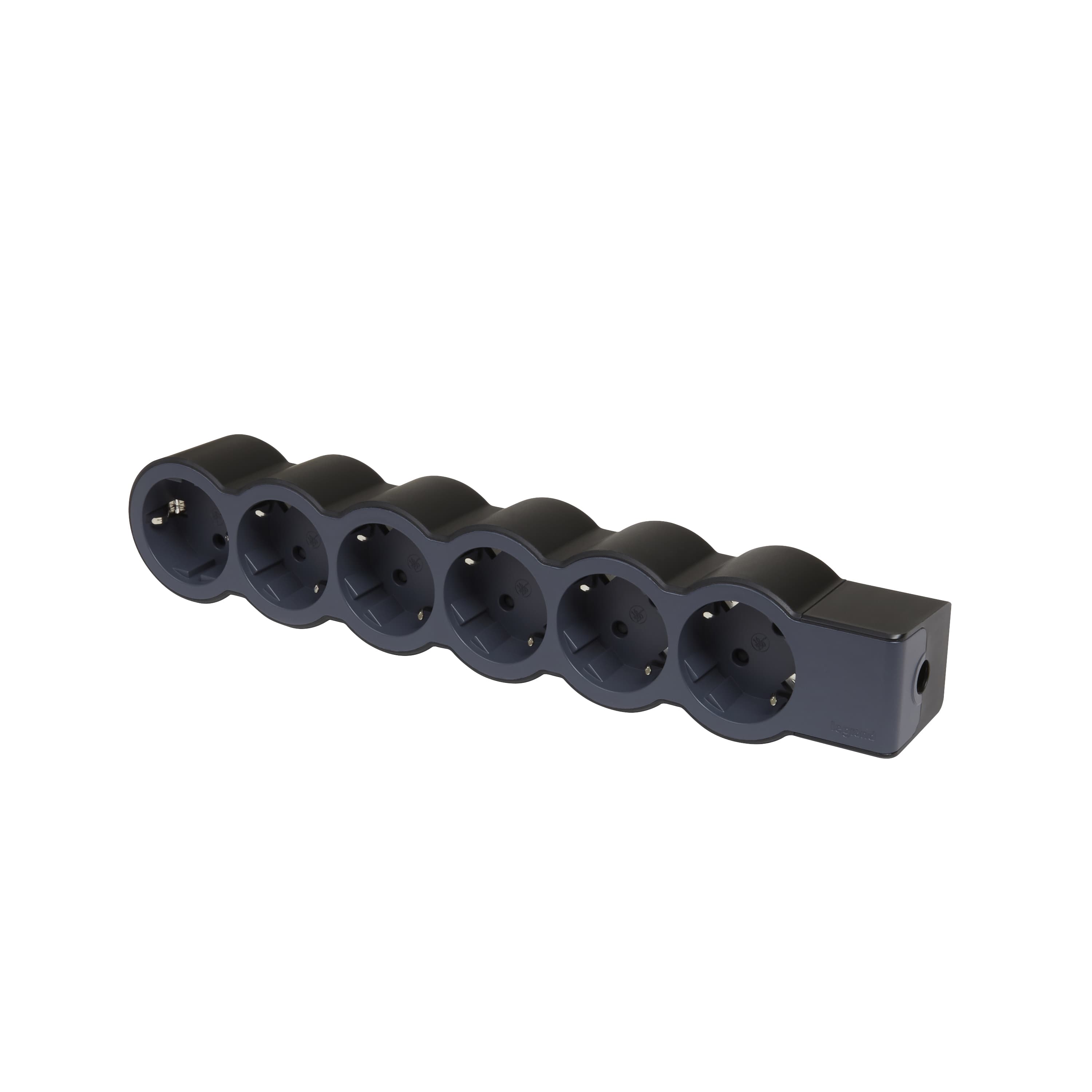 Разклонител 6x2P+E без кабел Standard Legrand черен