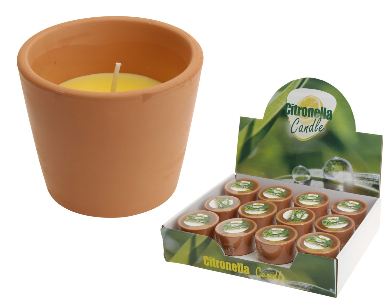 Свещ против насекоми в керамична купичка Citronella