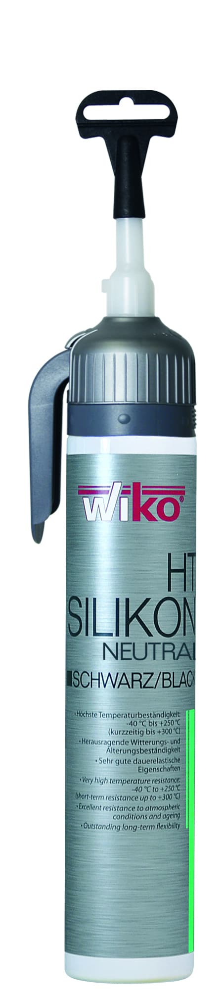 Неутрален високотемпературен силикон Wiko до 315ºС 200мл черен
