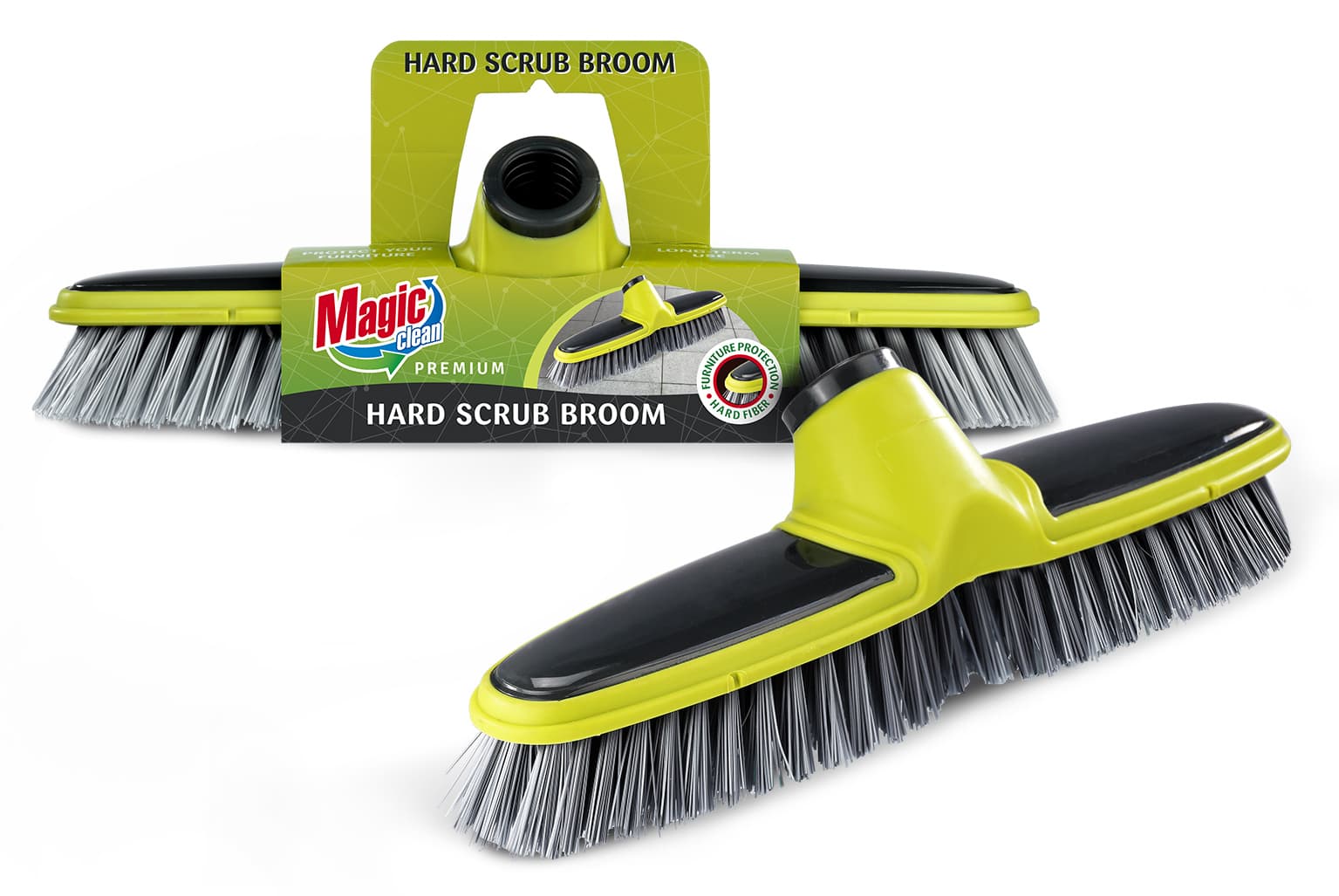 Четка с твърд косъм и силиконов протектор Magic clean premium