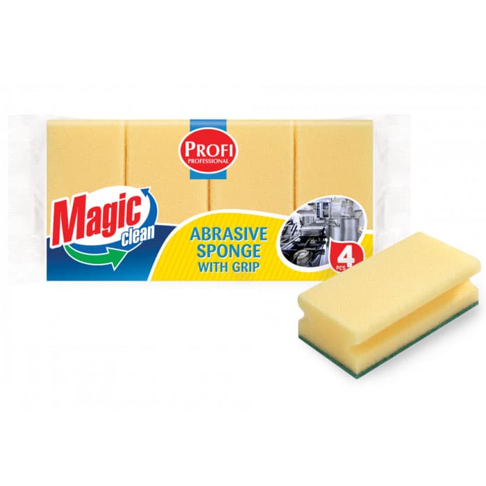 Домакинска гъба с канал Magic clean Profi 4 броя