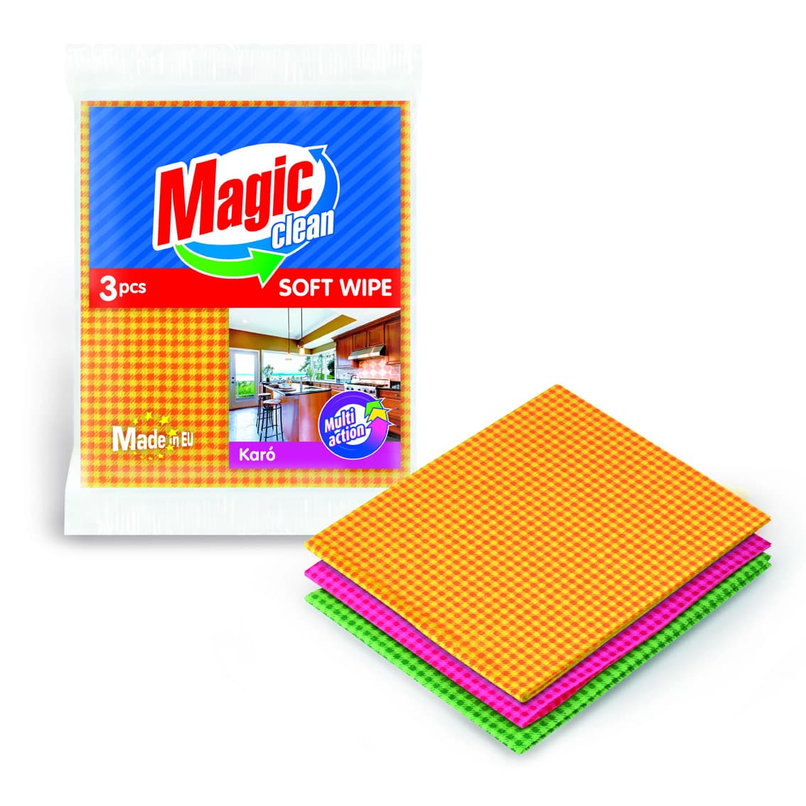Универсална вискозна кърпа Magic clean Каре 3 броя