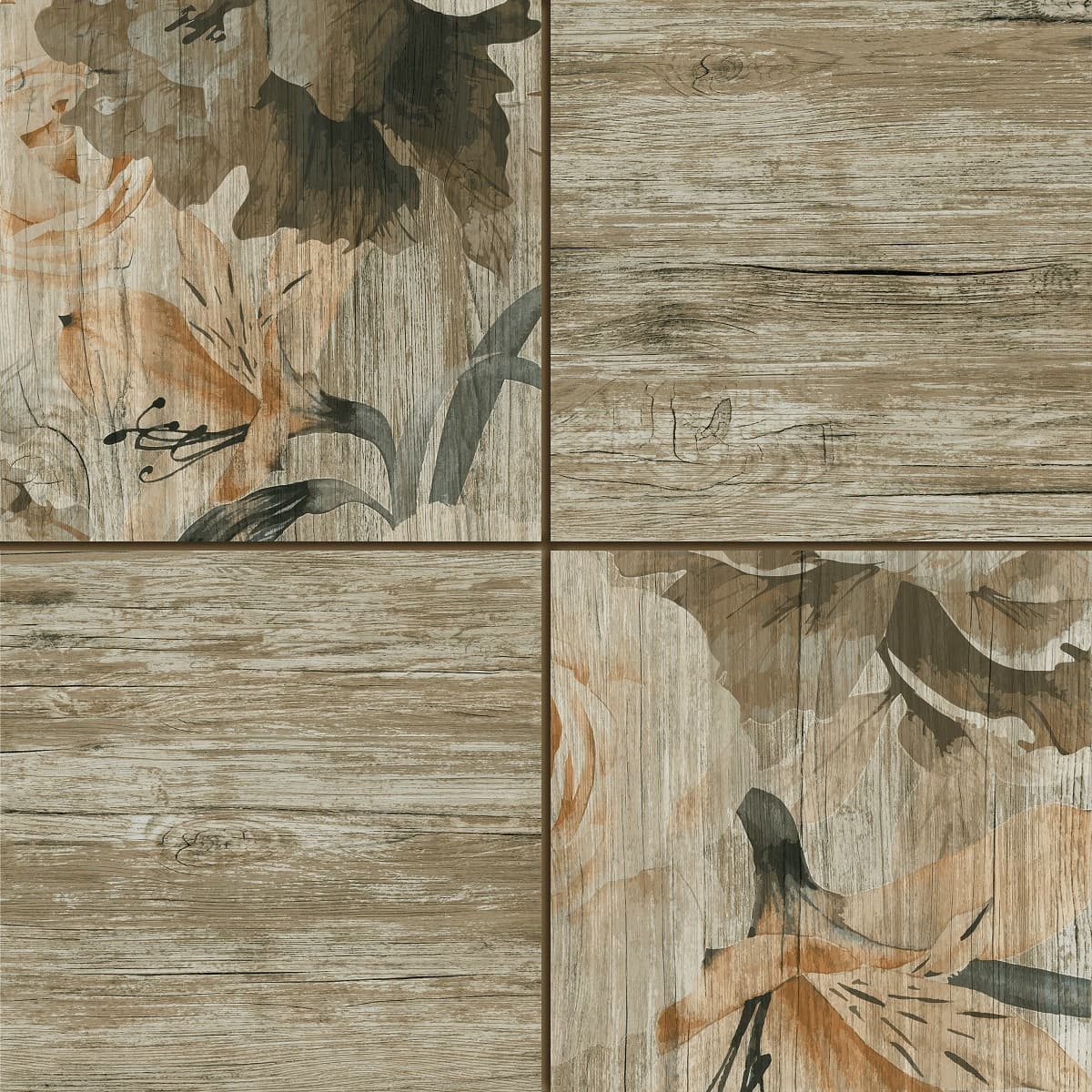 Гранитогрес Nedwood Brown Decor 450 x 450 мм