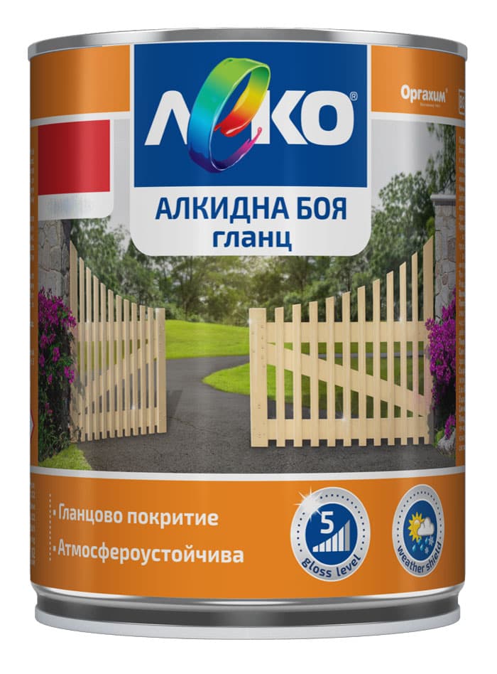 Алкидна боя гланц Леко RAL 3002 / 650 мл
