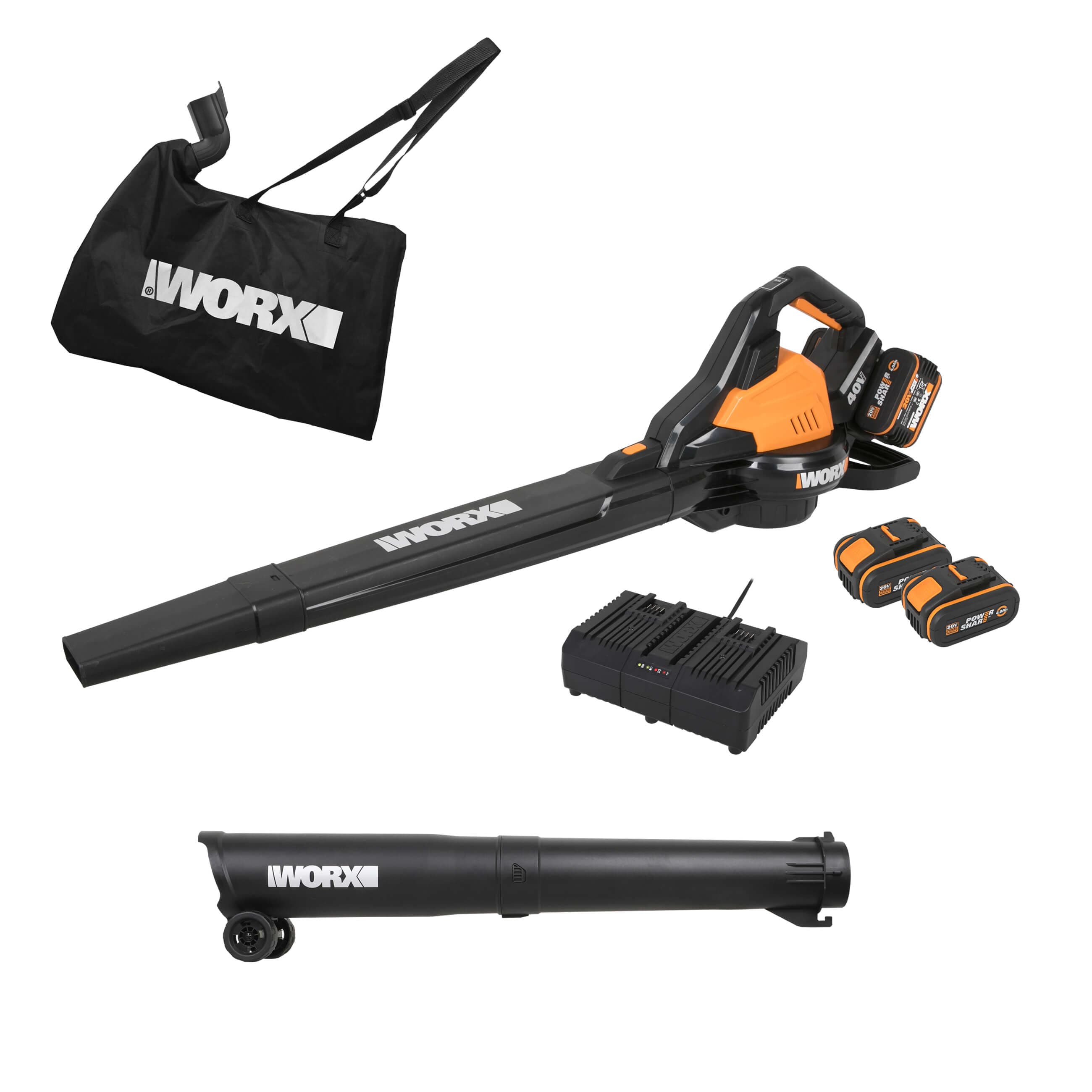 Акумулаторен листосъбирач Worx WG583E 2x20V батерии + зарядно