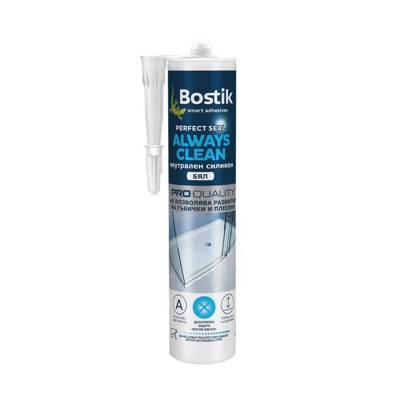 Неутрален силикон Bostik Always Clean 280мл бял