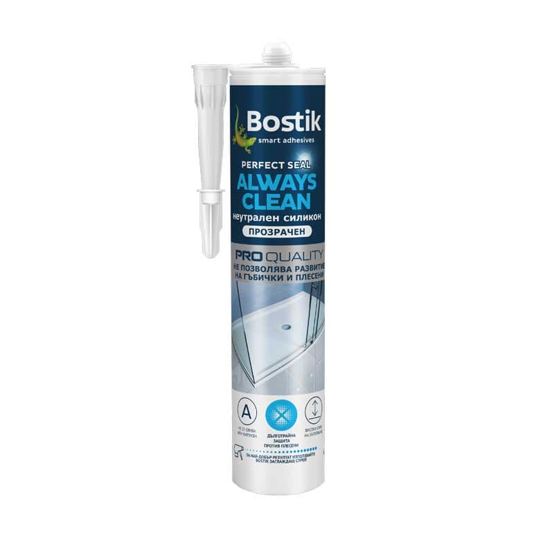 Неутрален силикон Bostik Always Clean 280мл прозрачен 
