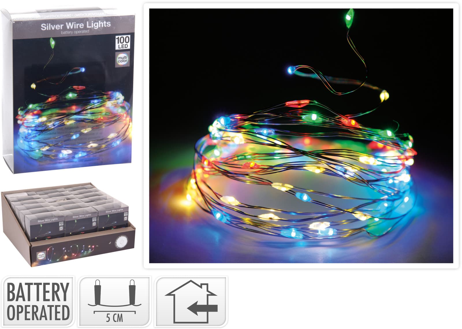 Коледни лампички Silverwire 100 LED разноцветна светлина