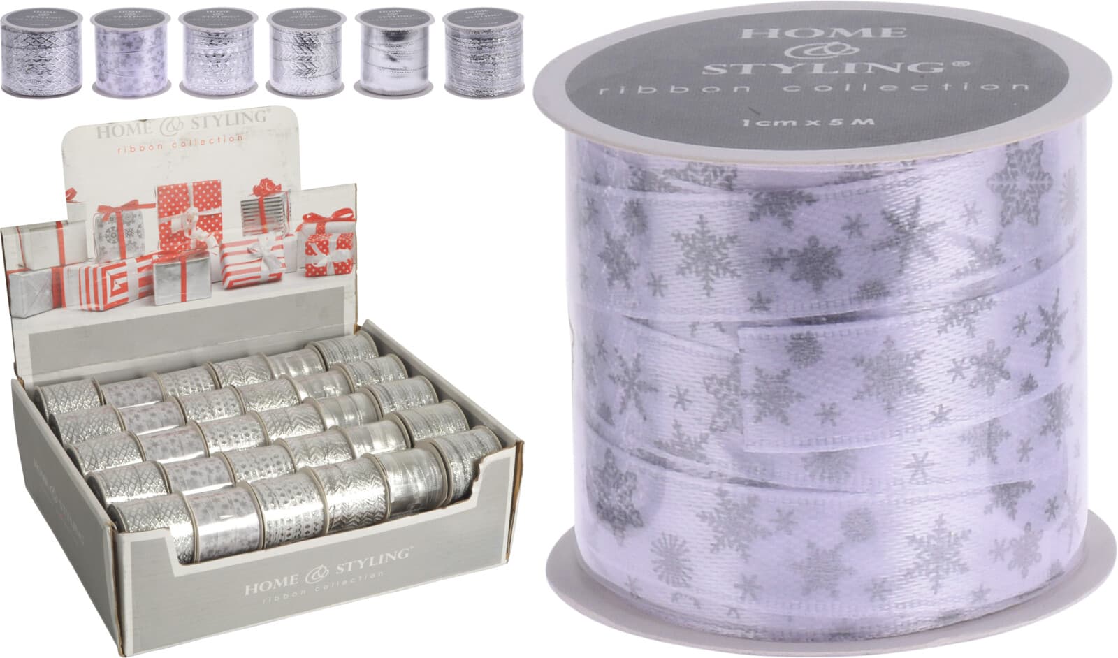 Коледна панделка Silver 5м