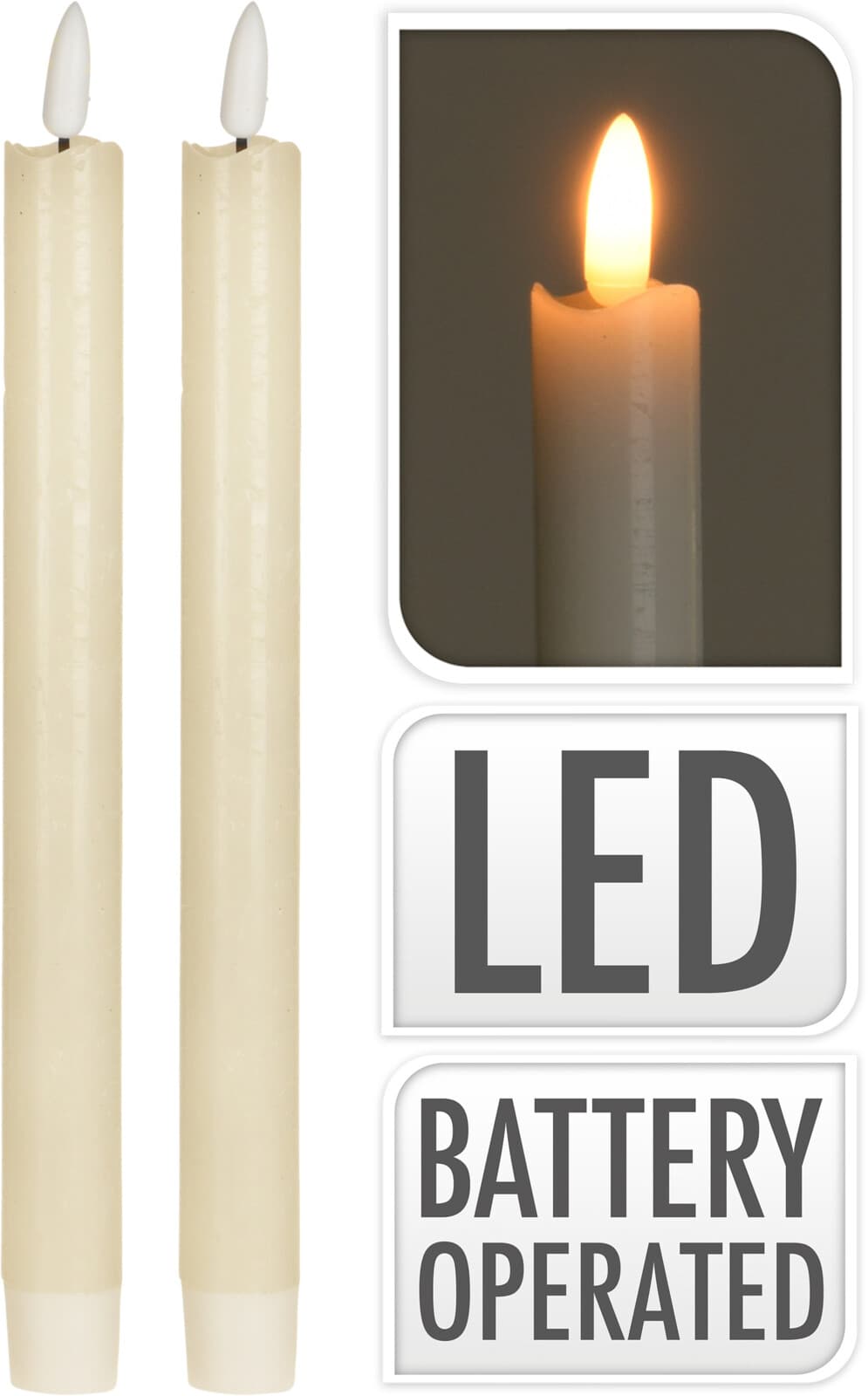 LED свещи конус 24см
