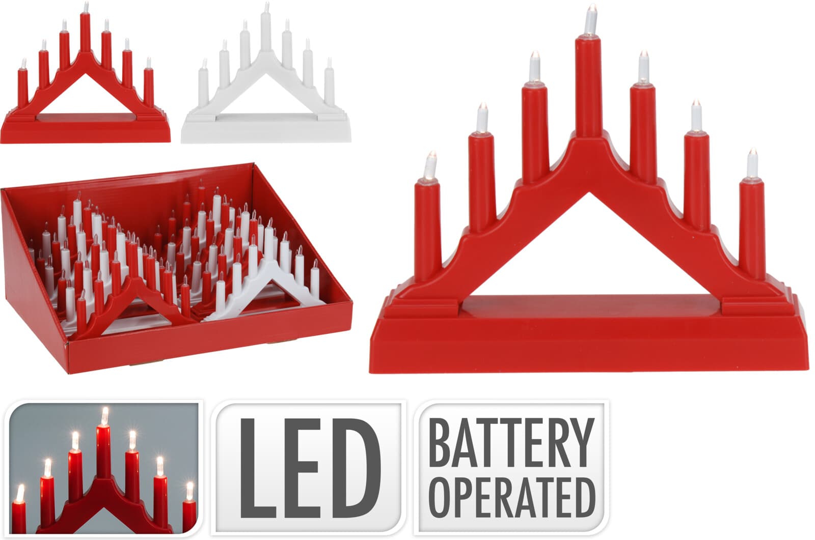 Коледен LED свещник Bridge 13см