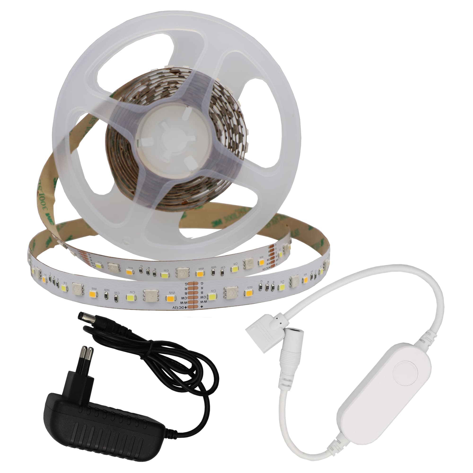 Комплект Smart 60 LED RGB + WH лента Optonica с адаптер и WiFi контролер