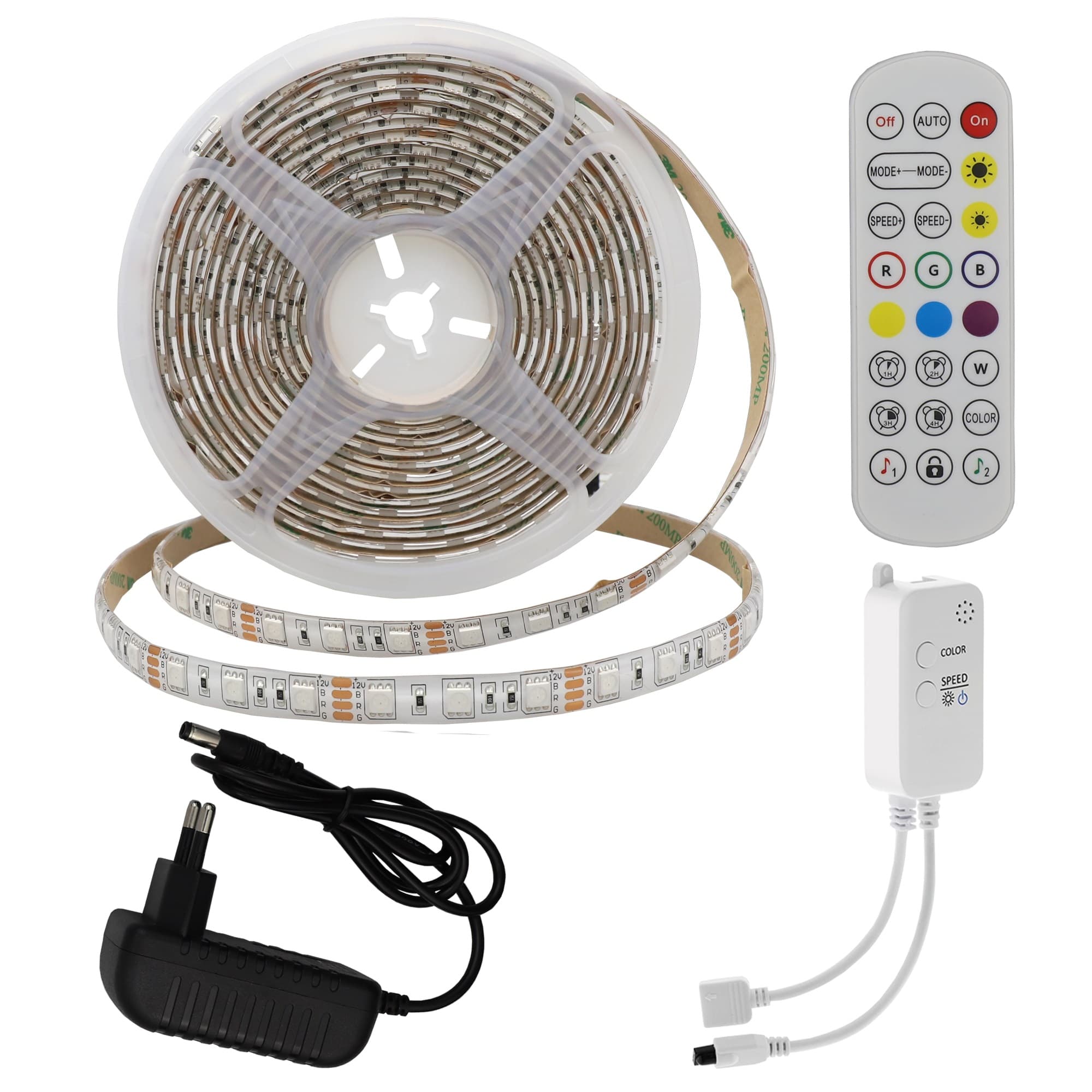 Комплект 60 LED RGB лента Optonica с адаптер, дистанционно и Bluetooth 