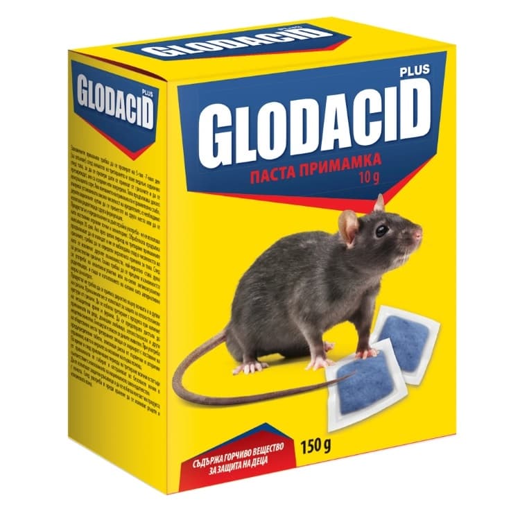 Паста примамка - отрова за мишки и плъхове Glodacid Plus 150г