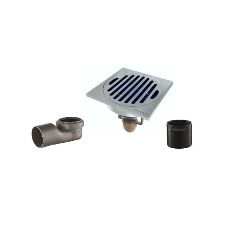 Точков подов сифон MAGdrain Eccentric Inox Chrome DP01G60-G 100x100мм / ф50мм