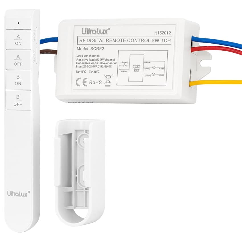 Двуканален ключ с RF дистанционно управление UltraLux 220V AC
