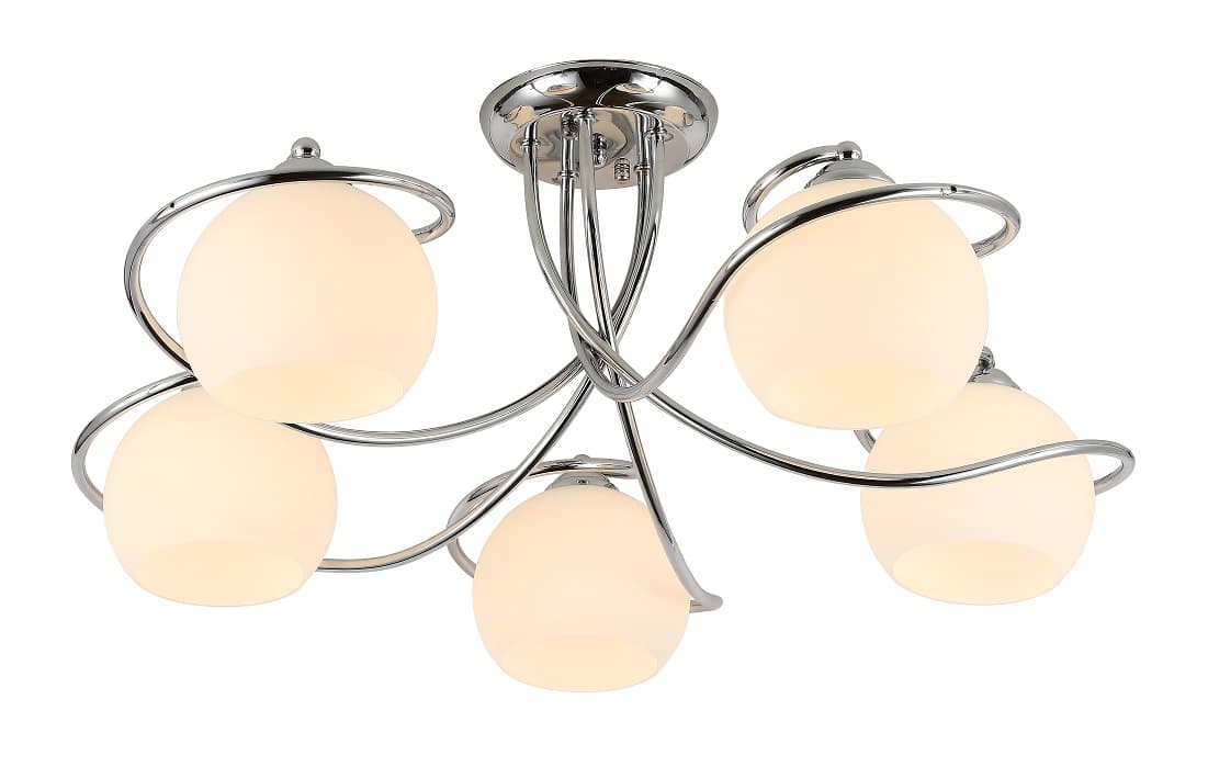 Полилей Ziel Lighting SE-C6005-5 E27 бял+хром