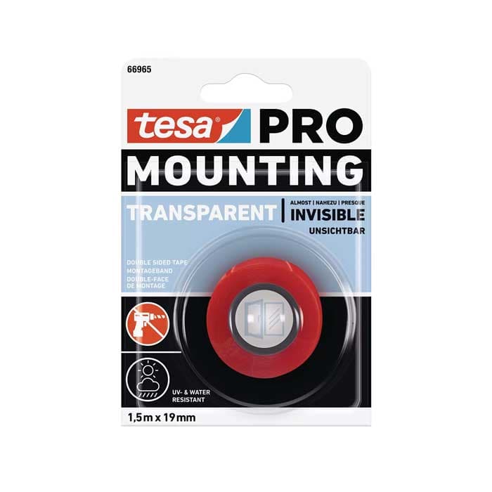 Двойнолепяща UV устойчива лента Tesa PRO 1.5м x 19мм червена