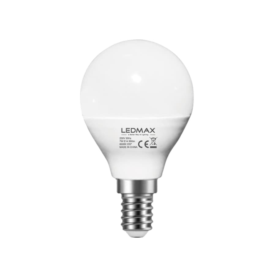 LED крушка LEDMax Е14 7W 6500K G45 CE/EMC
