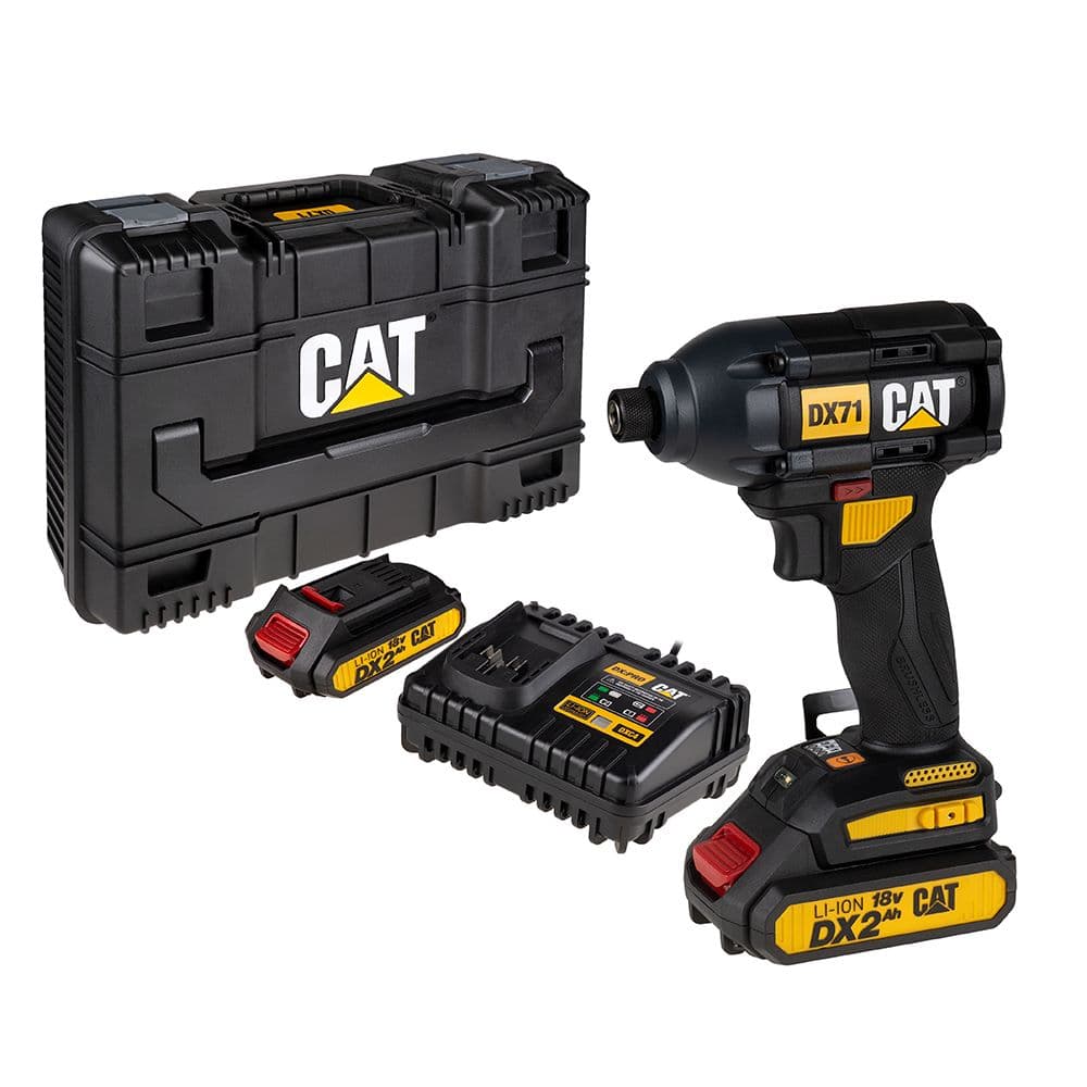 Акумулаторен гайковерт CAT DX71 18V 215Nm с 2 батерии, зарядно и куфар