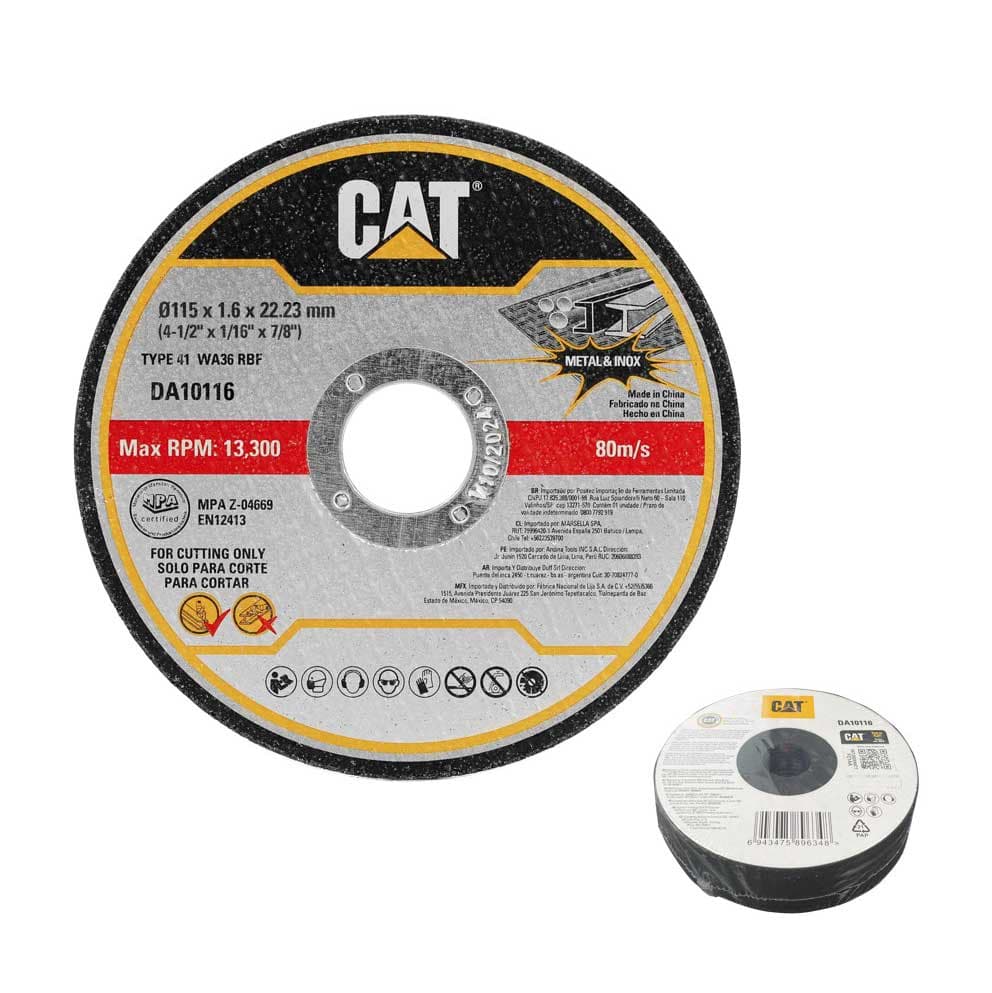 Диск за метал CAT DA10116 / 115х1.6х22.23мм / 10 броя
