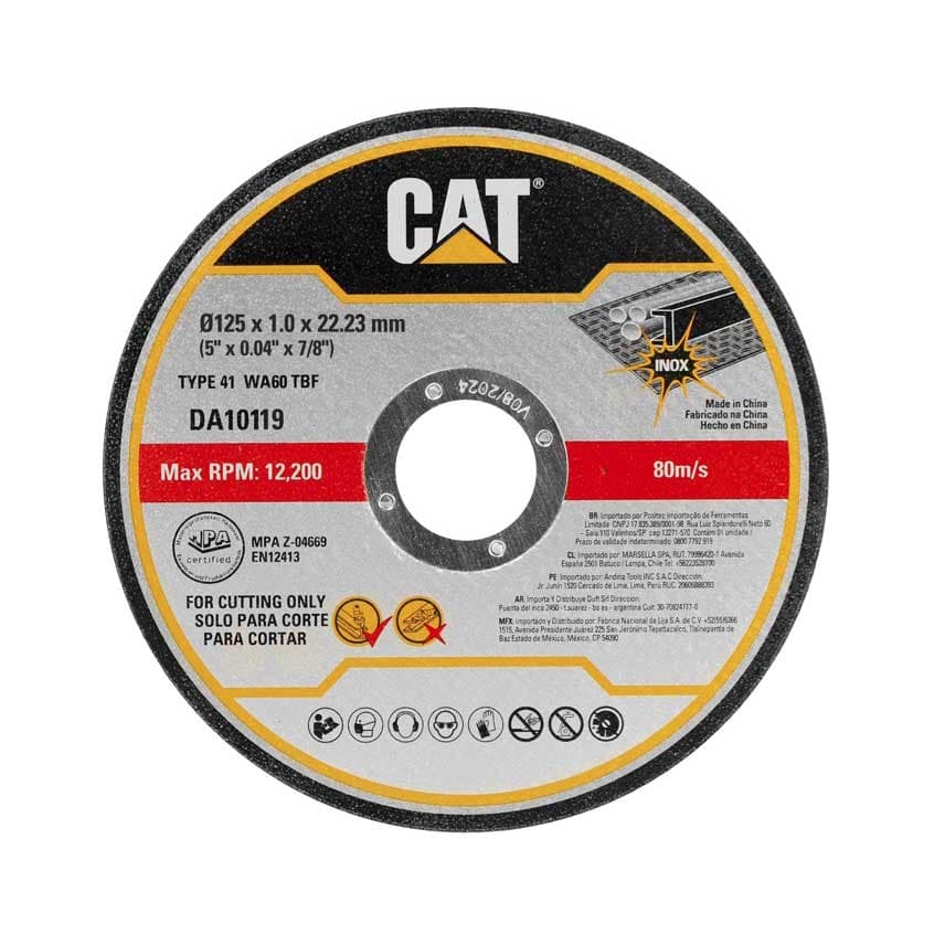 Диск за метал CAT DA10119 / 125х1х22.23мм / 10 броя