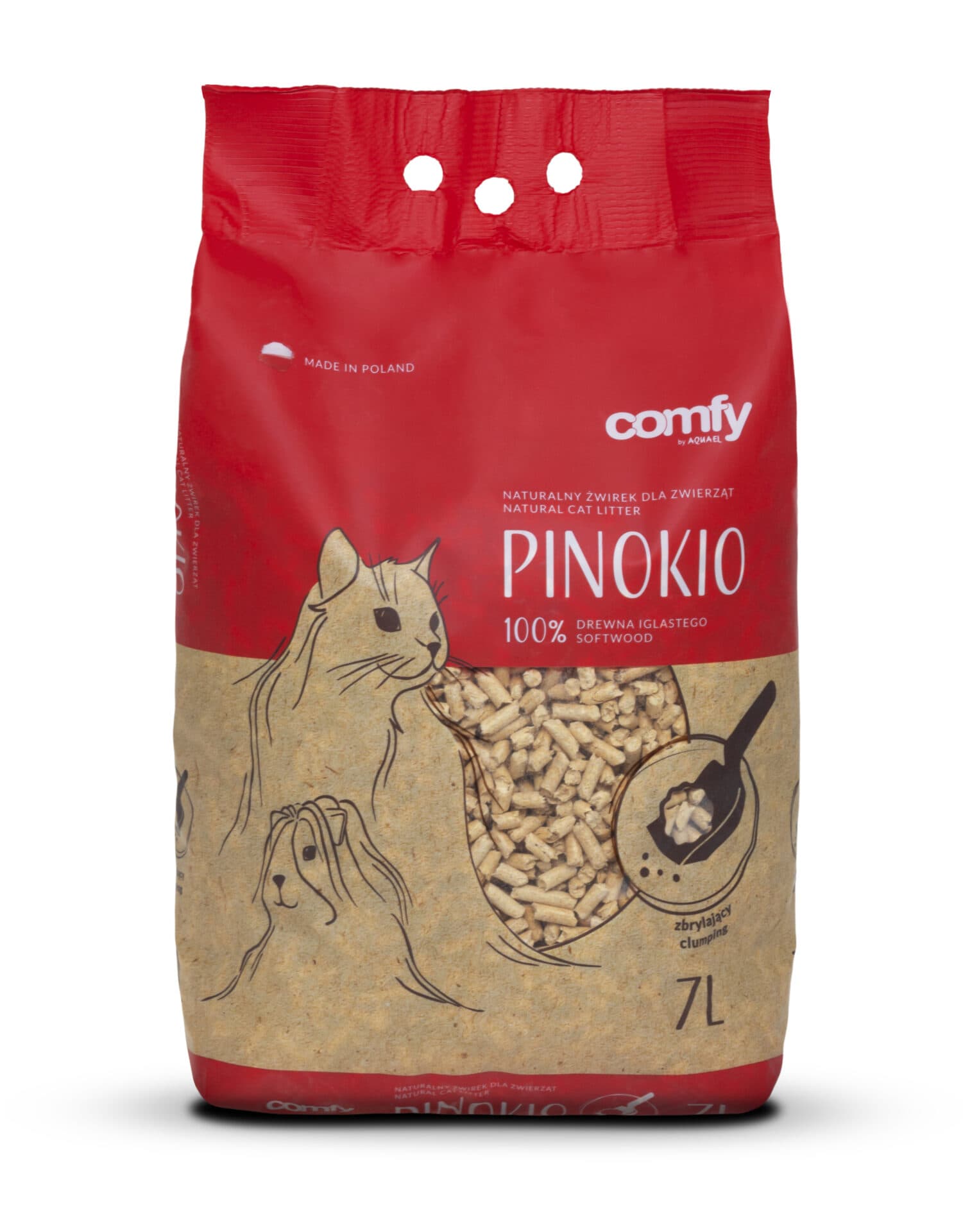 Дървени пелети Comfy Pinokio Clumping Pellets 7л