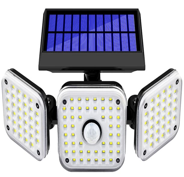 LED соларен прожектор с датчик за движение / три секции 15W 6000-6500K IP65