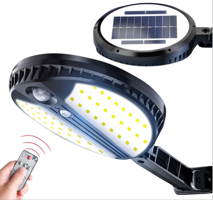 LED соларна лампа с датчик за движение / кръгла 35W 6000-7000K IP65
