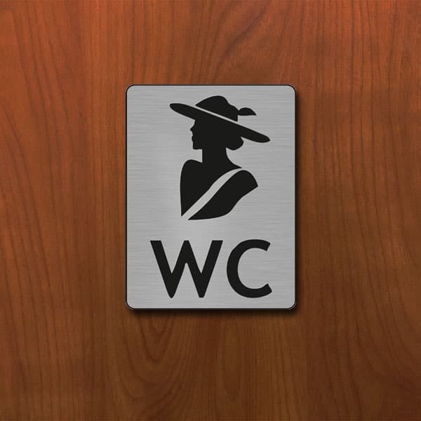 Табела WC жени 140x100мм сатен