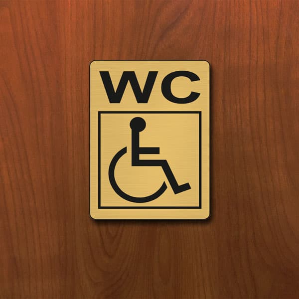 Табела WC за инвалиди 140x100мм месинг