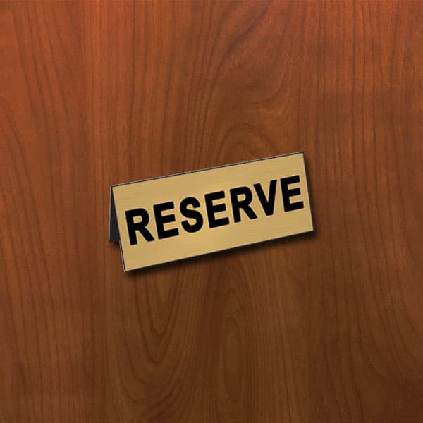 Табела Reserve 110x90мм месинг 