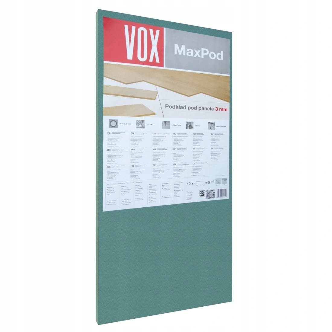 Подложка за ламинат XPS VOX MaxPod 100х50см 5мм 5кв.м/пакет