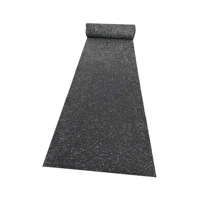 Гумена фитнес настилка Gym Matting черно-бяла / ширина 1м