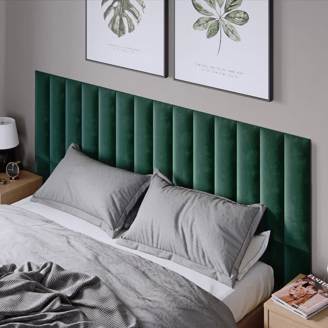 Тапициран панел Vilo Regular 2 / 15х60x0,6 см бутилков зелен