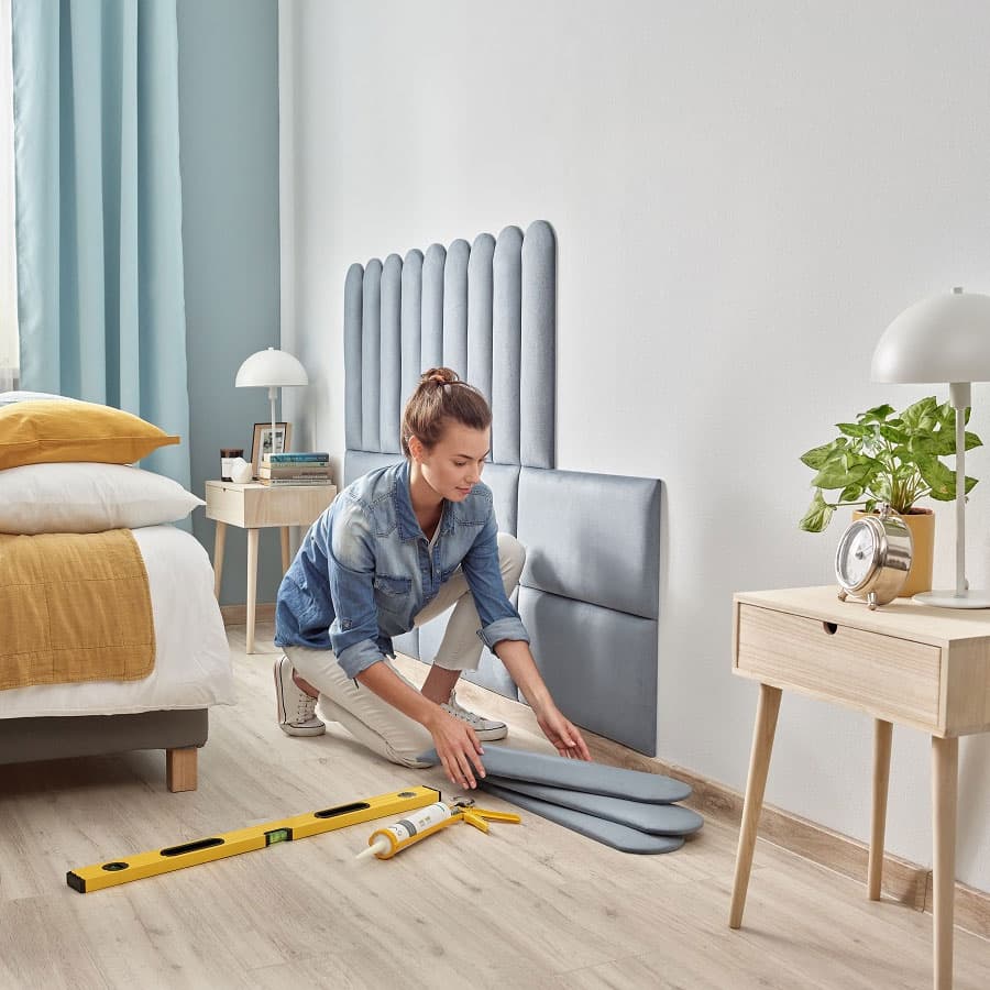 Тапициран панел Vilo Oval 15х60x0,6 см морско син