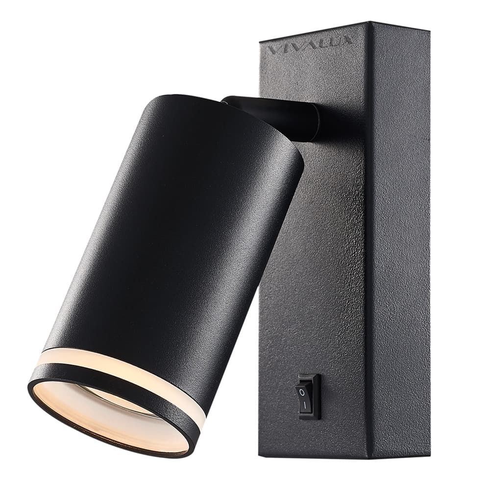 Спот за стена с прекъсвач Vivalux SP718 BK King GU10 35W