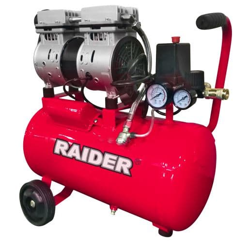 Бутален безмаслен компресор Raider RD-AC07 тих 0.75kW 24л
